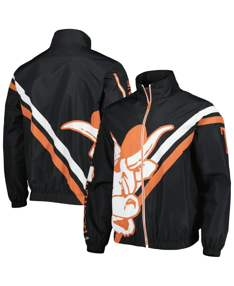 Men's Mitchell & Ness Black Texas Longhorns Exploded Logo Warm Up Full-zip Jacket