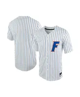 Men's Nike White, Royal Florida Gators Pinstripe Replica Full-Button Baseball Jersey