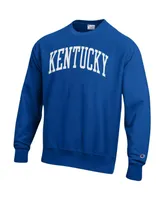 Men's Champion Royal Kentucky Wildcats Arch Reverse Weave Pullover Sweatshirt