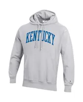 Men's Champion Heathered Gray Kentucky Wildcats Team Arch Reverse Weave Pullover Hoodie