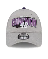 Men's New Era Gray Alex Bowman Name Splash 9FORTY Snapback Adjustable Hat