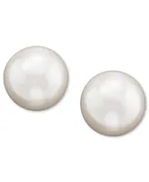 Lauren Ralph Lauren Silver Plated Glass Pearl Stud Earrings (8mm)