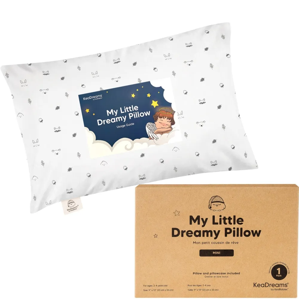 Mini Toddler Pillow and Pillowcase for Crib, 9x13 Small Toddler, Kids Travel