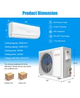 Costway 24000 Btu Mini Split Air Conditioner & Heater Ductless 18.5 SEER2 1500 Sq. Ft