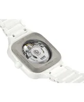 Rado Unisex Swiss Automatic True Square Skeleton White High-Tech Ceramic Bracelet Watch 38mm