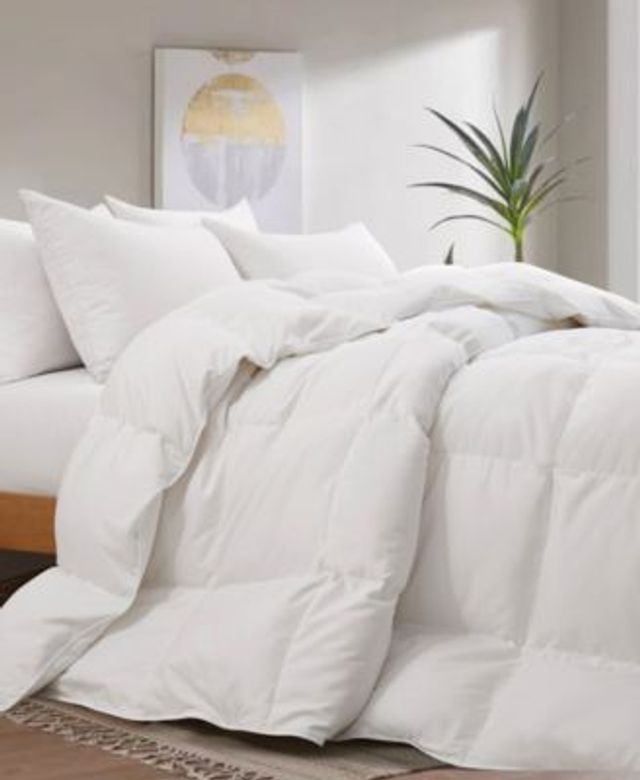 Unikome 360 Thread Count All Season Box Quilted White Goose Down Feather Fiber Comforter Collection