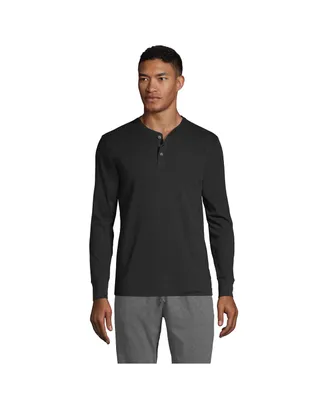 Lands' End Men's Knit Rib Pajama Henley T-Shirt