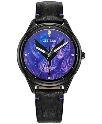 Citizen Eco-Drive Women's Avatar Tree of Souls Black Leather Strap Watch 37mm