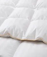 Unikome 500 Thread Count Cotton Fabric All Season Classic Stripped White Goose Down Fiber Comforter Collection