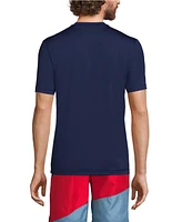 Lands' End Men's Tall Short Sleeve Upf 50 Swim Tee Rash Guard