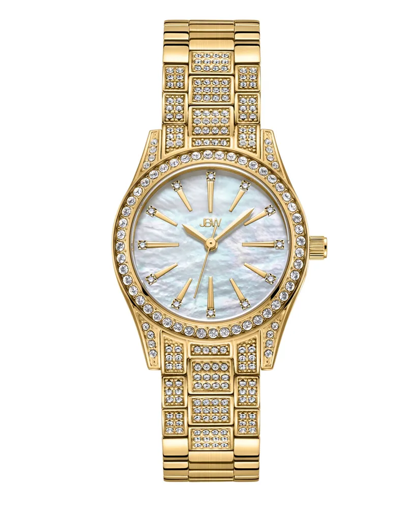 Jbw Women's Cristal Spectra 18k Gold-plated Stainless Steel Diamond Watch, 28mm