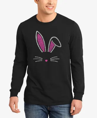 La Pop Art Men's Rabbit Ears Word Long Sleeve T-shirt