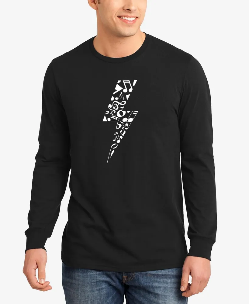 La Pop Art Men's Lightning Bolt Word Long Sleeve T-shirt