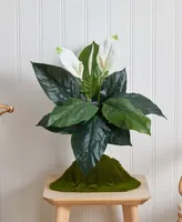 Nearly Natural 24" Spathiphyllum Artificial Plant, Set of 3