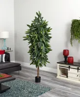 Nearly Natural 6.5' Mango Artificial Tree