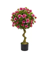 Nearly Natural 3' Azalea Artificial Topiary Tree