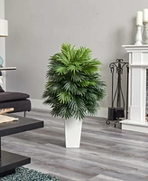 Nearly Natural 40" Areca Palm Artificial Plant in White Tower Planter