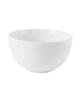 Fitz and Floyd Everyday Whiteware Beaded Soup Cereal Bowl 4 Piece Set