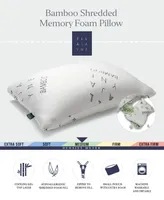 Ella Jayne Bamboo Shredded Memory Foam Pillow, Standard/Queen, Adjustable Density