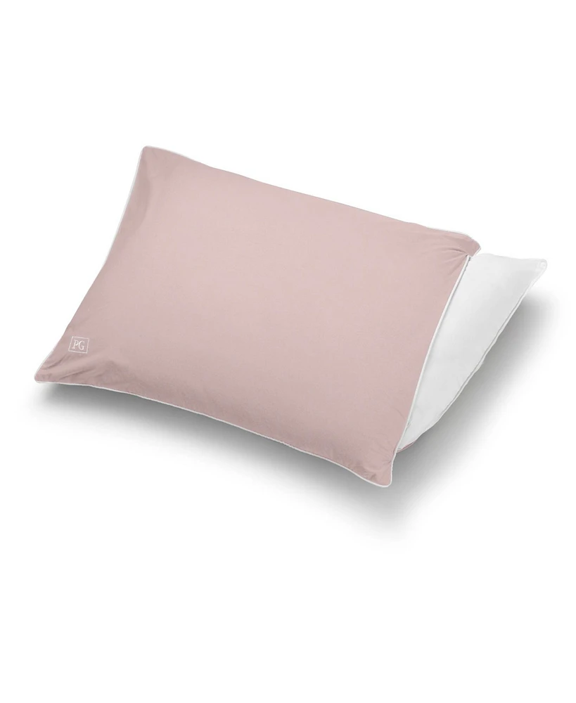 Pillow Gal Down Alternative Pillow and Removable Pillow Protector, King, Pink