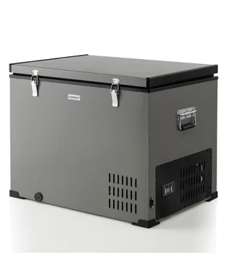 Costway 90 Qt Car Refrigerator Portable Travel Freezer w/ Compressor Dc 12/24V & Ac