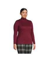 Lands' End Plus Supima Cotton Fitted Long Sleeve Turtleneck