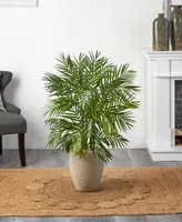 Nearly Natural 4' Areca Palm Artificial Tree in Sand-Colored Planter