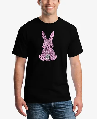 La Pop Art Men's Word Easter Bunny Short Sleeve T-shirt
