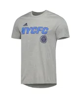 Men's adidas Heather Gray New York City Fc Team Jersey Hook Aeroready T-shirt