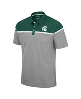 Men's Colosseum Heather Gray Michigan State Spartans Chamberlain Polo Shirt