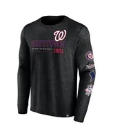 Men's Fanatics Black Washington Nationals High Whip Pitcher Long Sleeve T-shirt