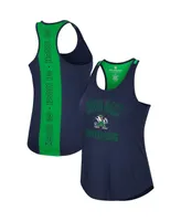 Women's Colosseum Navy Notre Dame Fighting Irish 10 Days Racerback Scoop Neck Tank Top