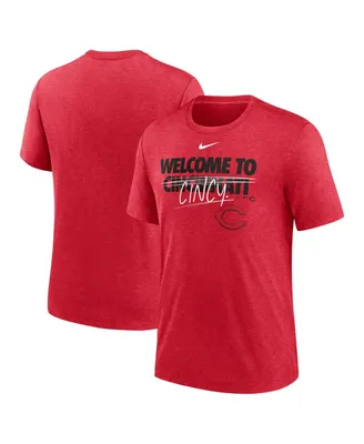 Men's Nike Heather Red Cincinnati Reds Home Spin Tri-Blend T-shirt