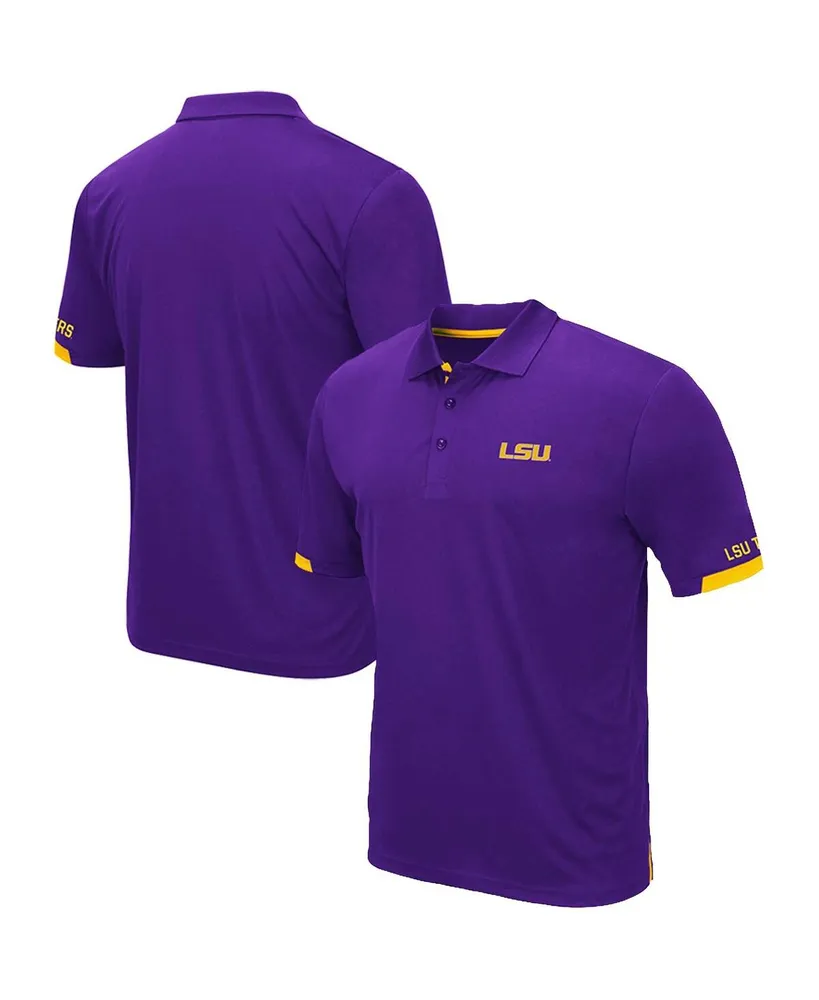 Men's Colosseum Purple Lsu Tigers Big and Tall Santry Polo Shirt