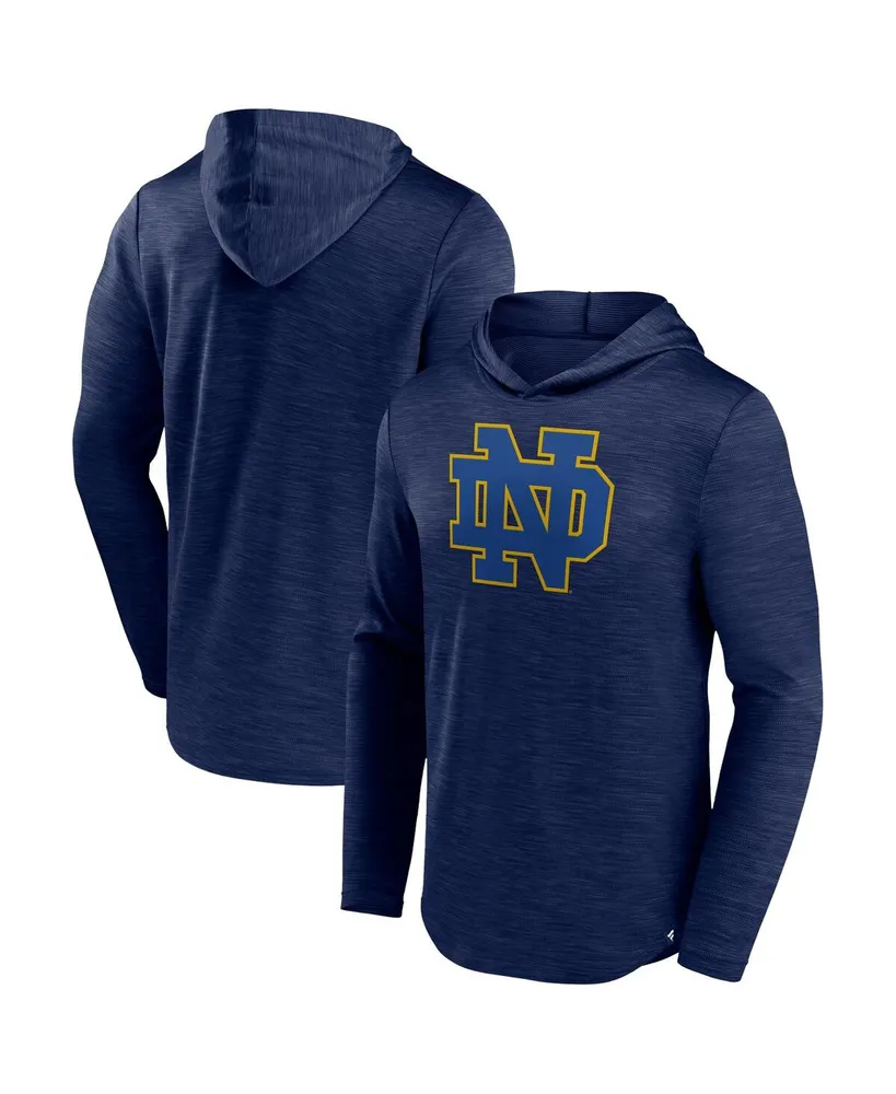 Men's Fanatics Heather Navy Notre Dame Fighting Irish Transitional Hoodie T-shirt