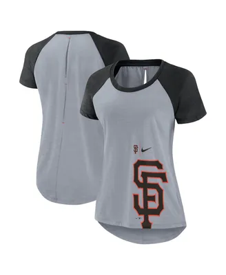 Women's Nike Heather Gray San Francisco Giants Summer Breeze Raglan Fashion T-shirt