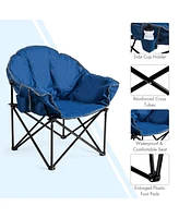 Costway Folding Camping Moon Padded Chair with Carry Bag