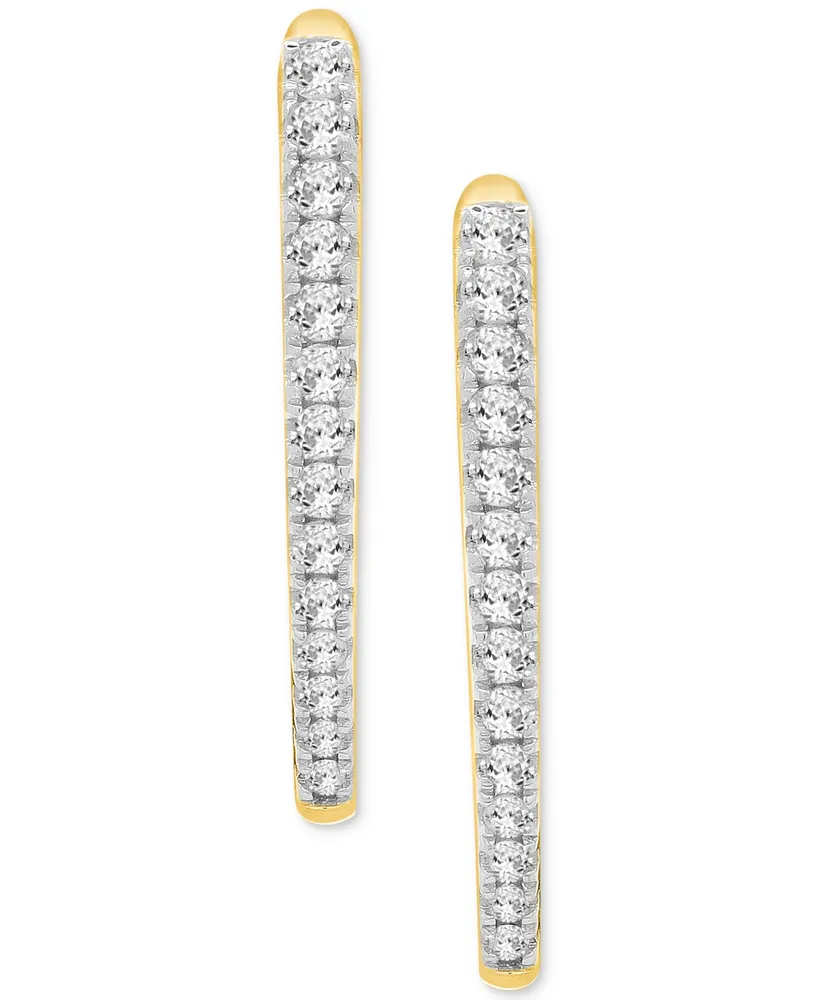 Diamond Pointed Hoop Earrings (1/2 ct. t.w.) in Sterling Silver & 14k Gold-Plate - Gold