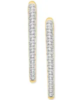 Diamond Pointed Hoop Earrings (1/2 ct. t.w.) in Sterling Silver & 14k Gold-Plate - Gold