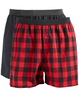 Club Room Men's 2-pk. Patterned & Solid Boxer Shorts