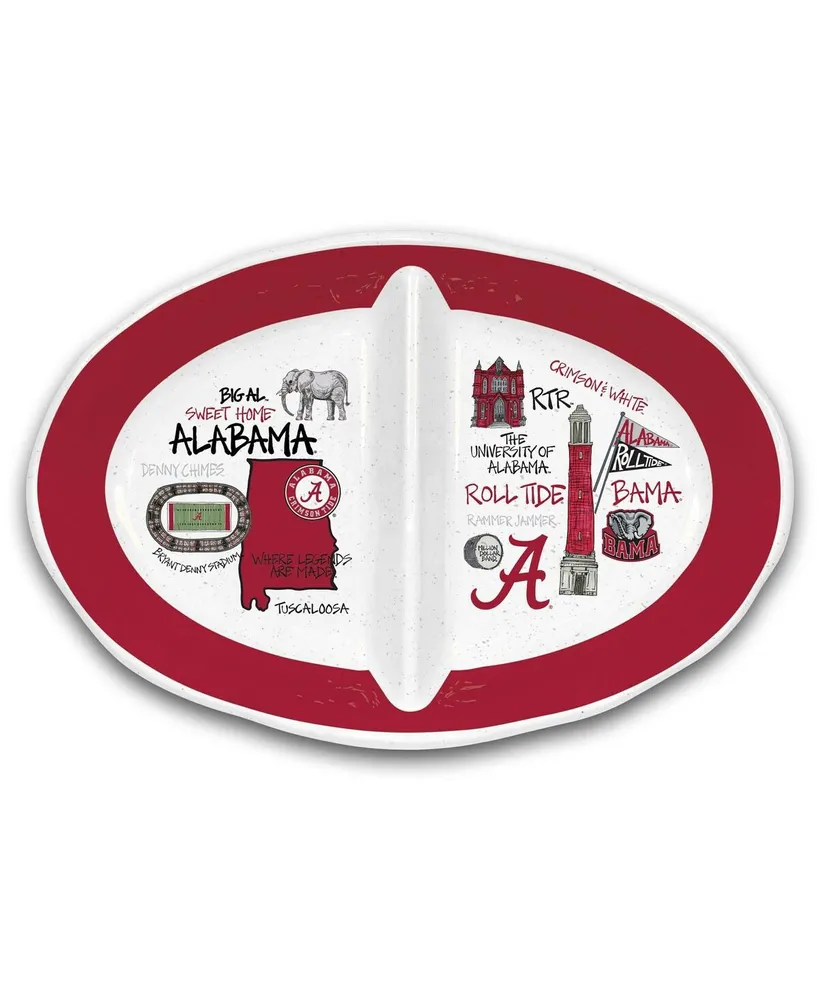 Magnolia Lane Alabama Crimson Tide Two-Section Melamine Platter