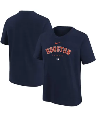 Big Boys and Girls Nike Navy Houston Astros Authentic Collection Early Work Tri-Blend T-shirt