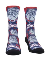 Men's and Women's Rock 'Em Socks Gonzaga Bulldogs Allover Logo Paint Crew