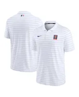 Men's Nike White New York Mets Authentic Collection Striped Performance Pique Polo Shirt