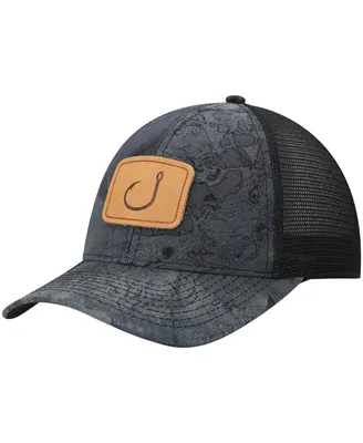 Men's Avid Black Fish Camp Trucker AVIDry Snapback Hat