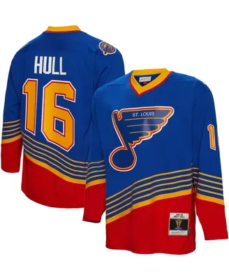 Men's Mitchell & Ness Brett Hull Blue St. Louis Blues 1995 Line Player Jersey