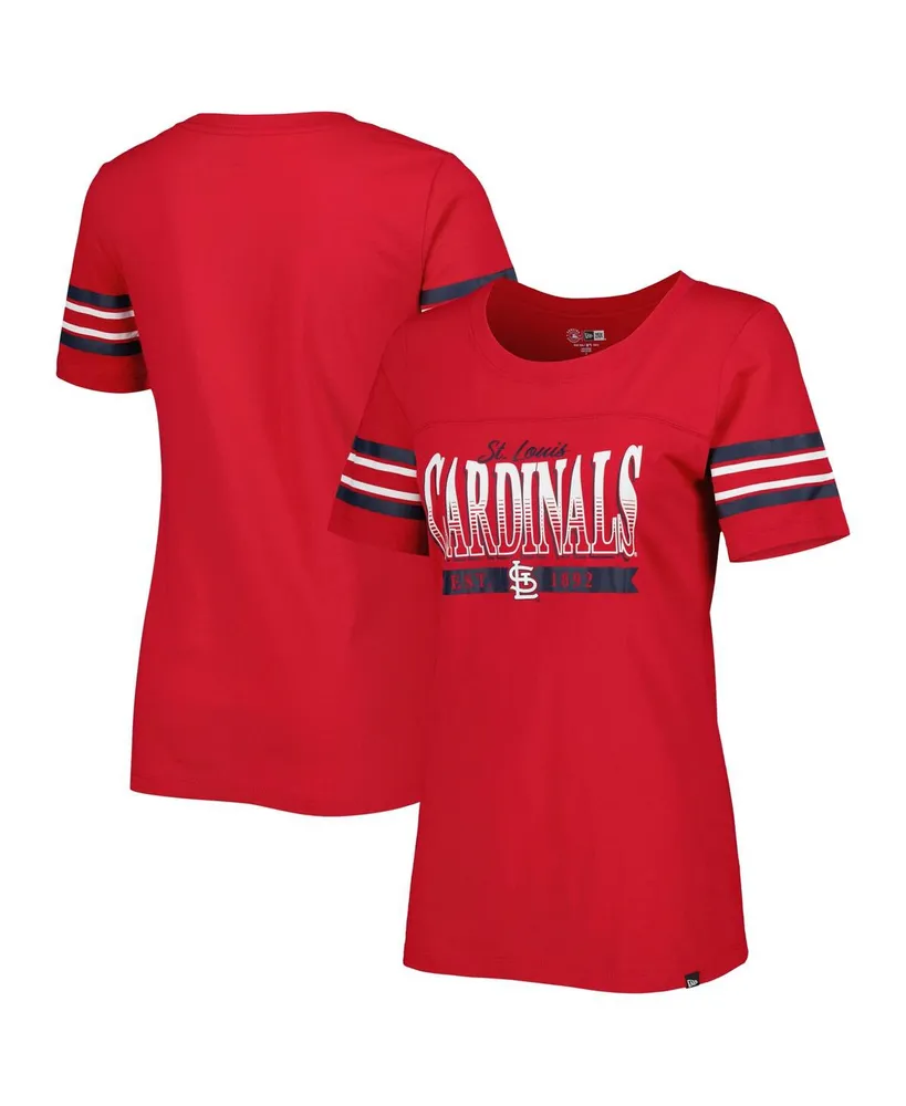 Women's New Era Red St. Louis Cardinals Team Stripe T-shirt