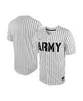 Men's Nike White, Black Army Knights Pinstripe Replica Full-Button Baseball Jersey