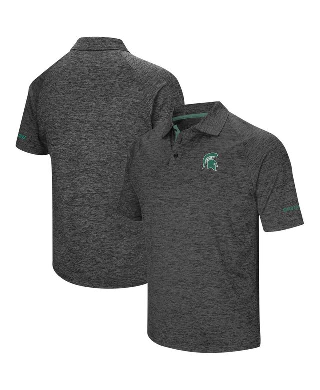 Men's Colosseum Black Michigan State Spartans Big and Tall Down Swing Polo Shirt