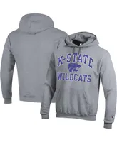 Men's Champion Heather Gray Kansas State Wildcats High Motor Pullover Hoodie